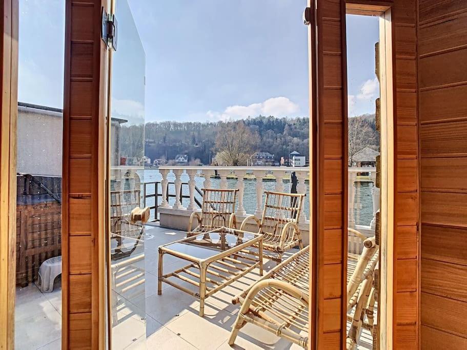 Vue Sur Meuse Avec Jacuzzi Et Sauna Exterieur. Yvoir 외부 사진