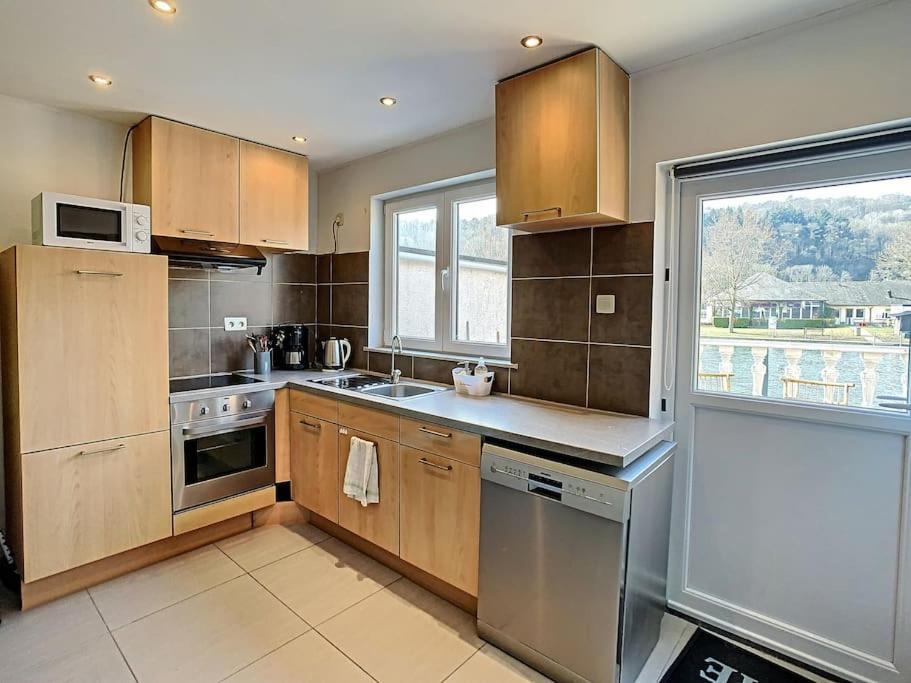 Vue Sur Meuse Avec Jacuzzi Et Sauna Exterieur. Yvoir 외부 사진