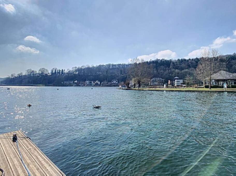 Vue Sur Meuse Avec Jacuzzi Et Sauna Exterieur. Yvoir 외부 사진