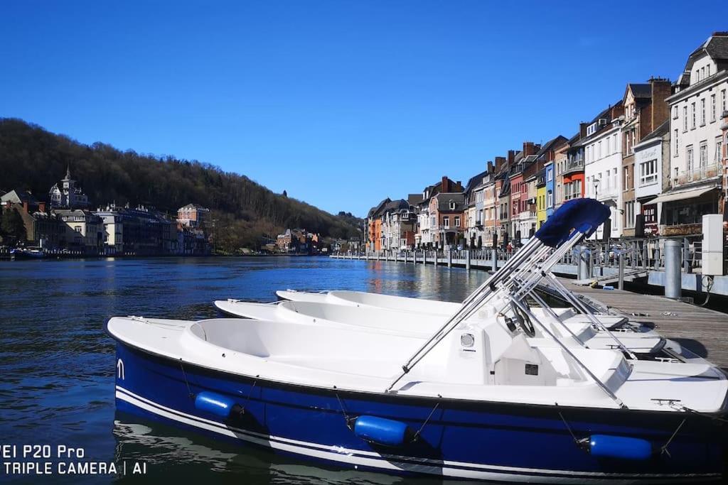 Vue Sur Meuse Avec Jacuzzi Et Sauna Exterieur. Yvoir 외부 사진
