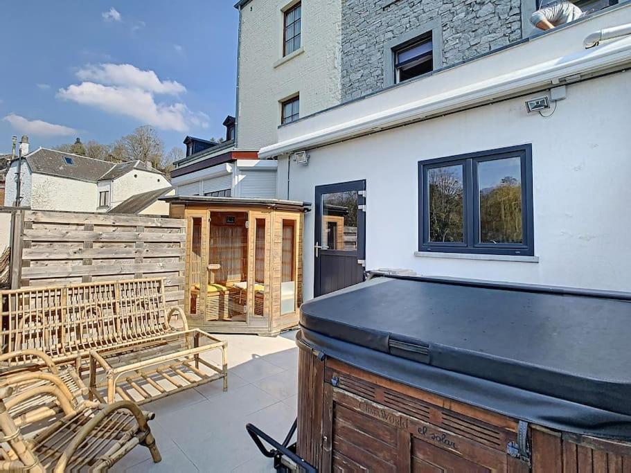 Vue Sur Meuse Avec Jacuzzi Et Sauna Exterieur. Yvoir 외부 사진